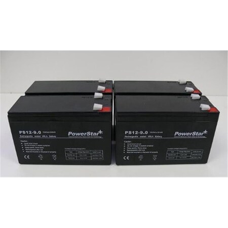 Powerstar 12V 9Ah SLA Battery Replaces CP1290 6-DW-9 HR9-12 PS-1290F2, 4PK PO49171